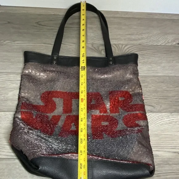 Disney Parks Star Wars Large Tote Bag 2 Sided Purse Flip Sequin w/ 4 Logo Design - Picture 16 of 16